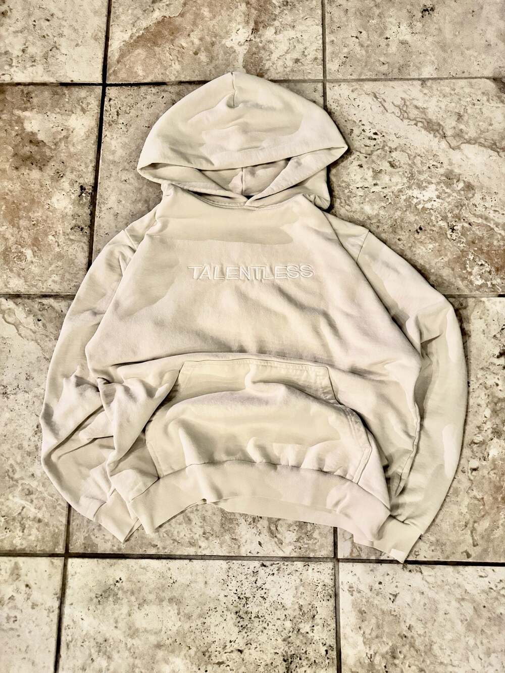 Talentless Circle Logo Embroidered Hoodie Sand XL